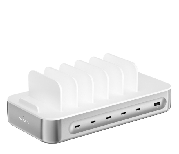 4smarts Stacja ładująca Team 100W 5xUSB-C z zestawem 6 kabli srebrny - 1486744 - zdjęcie